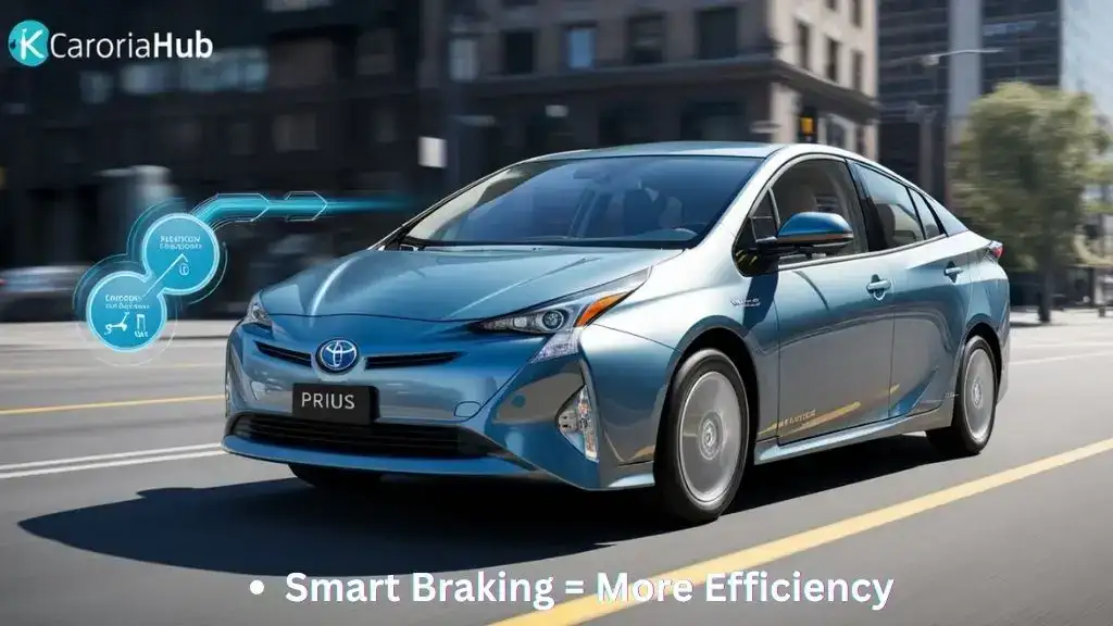 Toyota Prius showing regenerative braking energy flow to hybrid battery