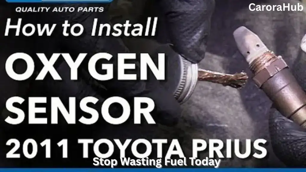 Mechanic replacing oxygen sensor on Toyota Prius engine