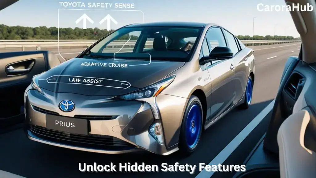 Toyota Prius dashboard showing Toyota Safety Sense features in action