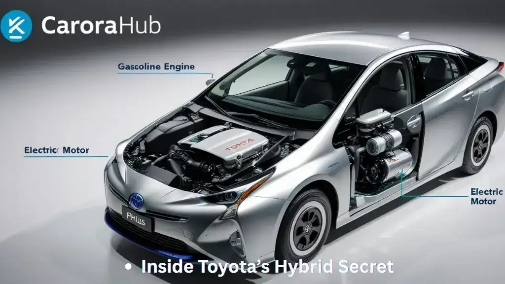 Toyota Hybrid Synergy Drive system showing connection between engine and electric motor