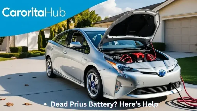 Mechanic safely jump-starting a Toyota Prius using jumper cables
