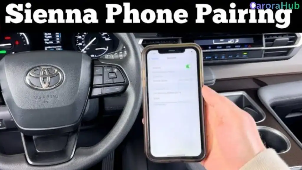 Driver pairing a smartphone to Toyota Sienna Bluetooth system