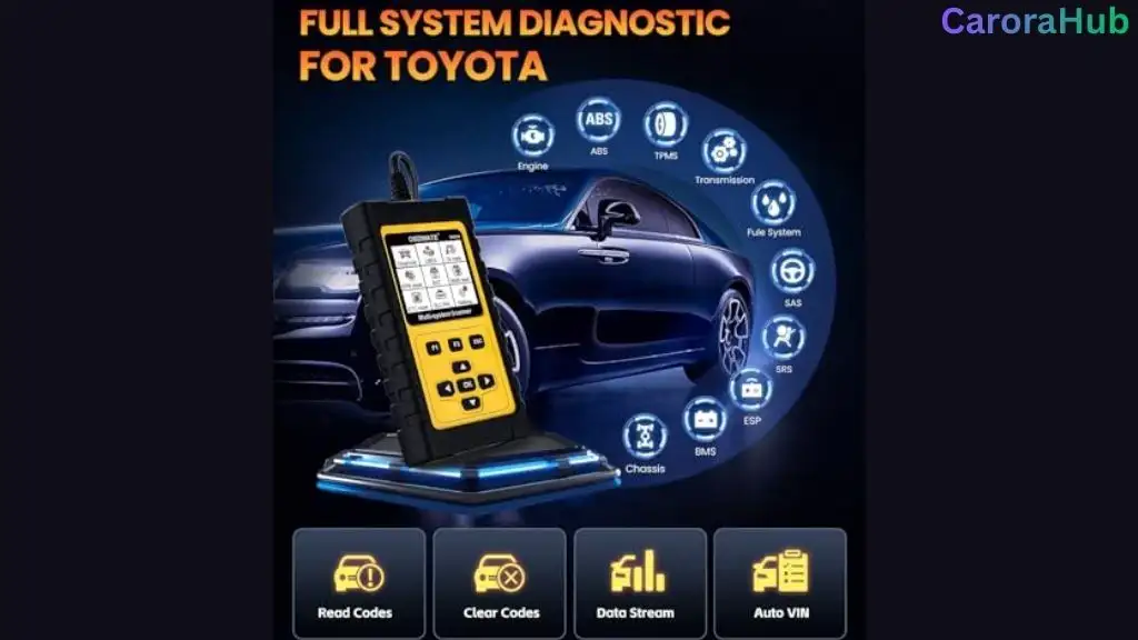 Owner using OBD2 scanner on Toyota Sienna with smartphone app