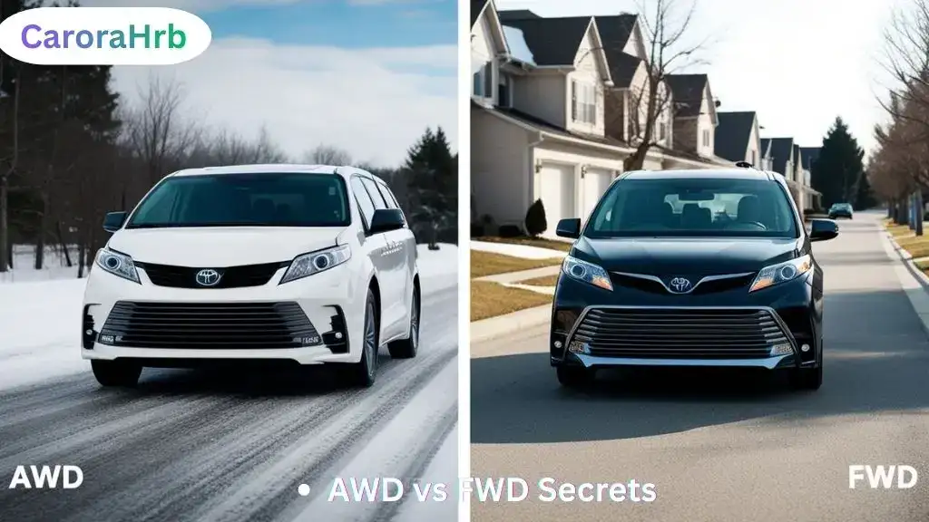 Toyota Sienna AWD on snowy road vs FWD on suburban street