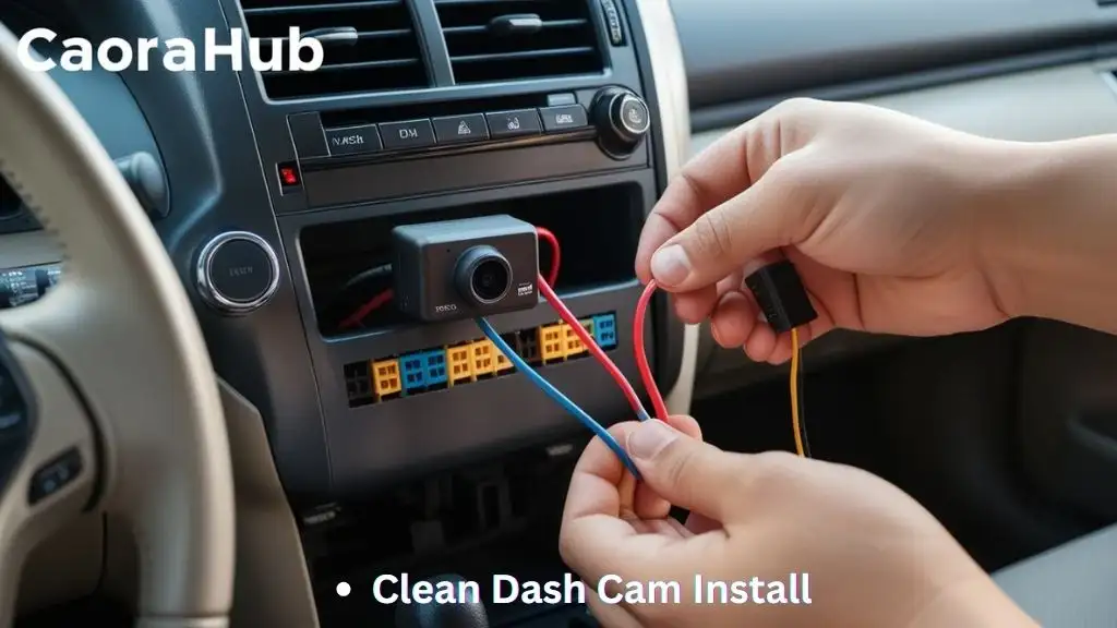 Hardwiring a dash cam inside a Toyota Sienna using a fuse tap.