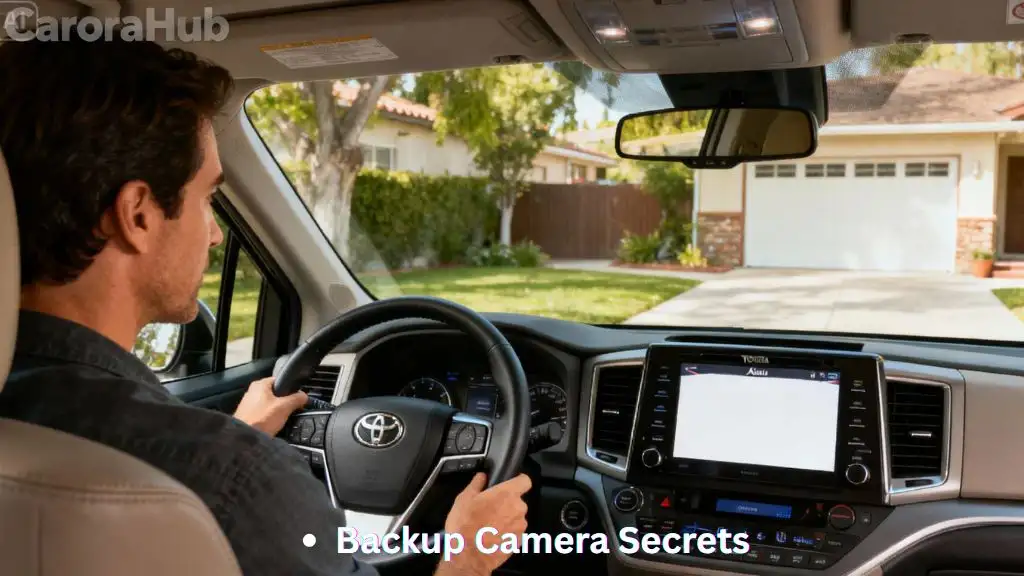 Toyota Sienna infotainment screen showing blank backup camera feed