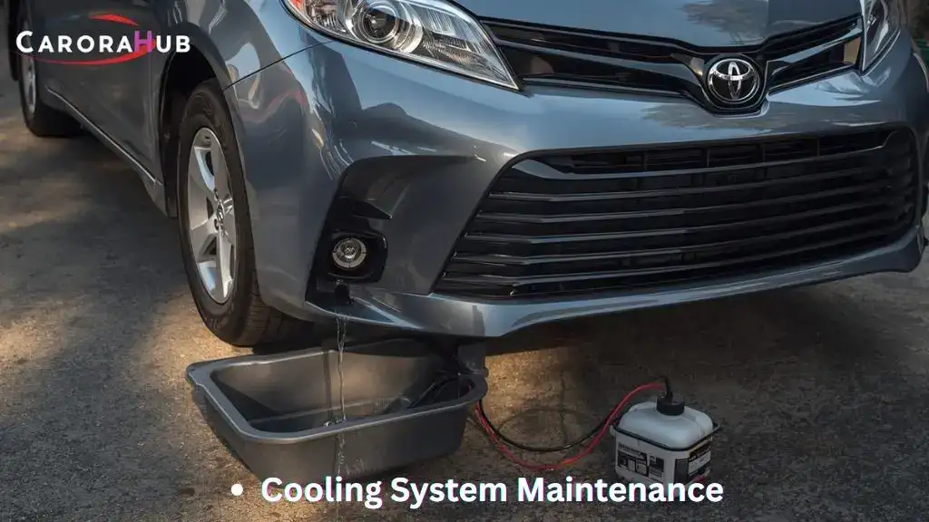 Toyota Sienna owner draining coolant from radiator