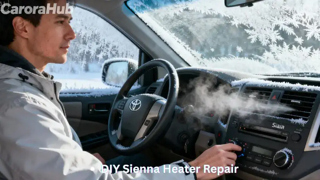 Toyota Sienna owner adjusting heater controls while vents blow cold air