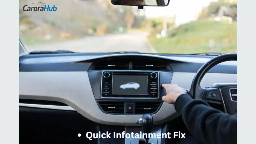 Toyota Sienna infotainment screen frozen while the driver performs a reset.