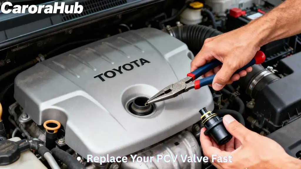 Toyota Sienna owner removing PCV valve from valve cover