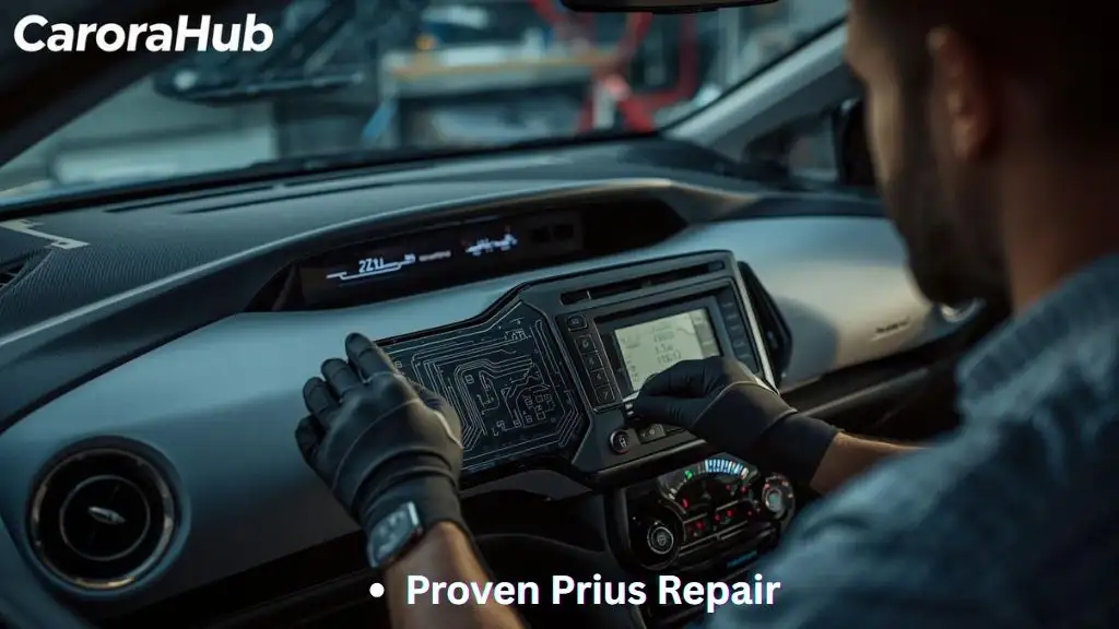 Toyota Prius Combination Meter Repair DIY showing dashboard removed and meter board repair in progress