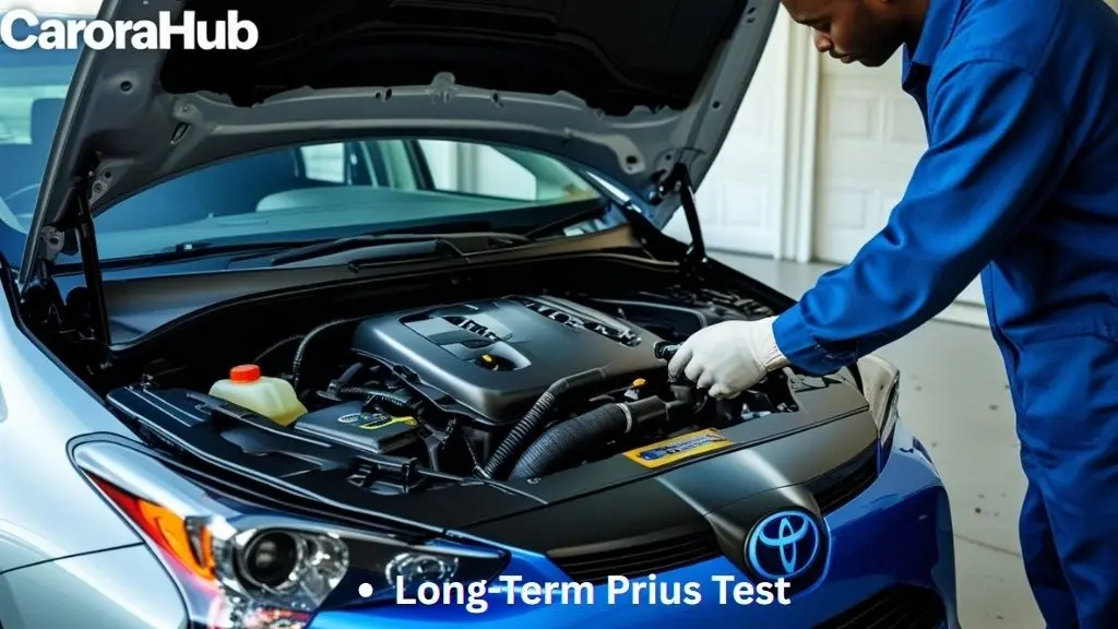 Are Toyota Prius Engines Reliable Long Term showing Prius engine inspection in a home garage