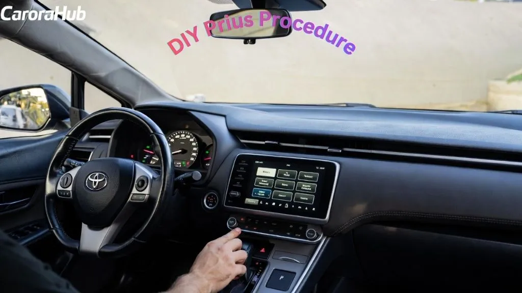 How to Enter Prius Maintenance Mode showing dashboard display activated for inspection