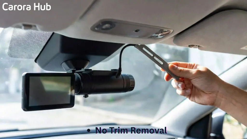 How to hide dash cam wires without removing trim showing cable tucked along headliner