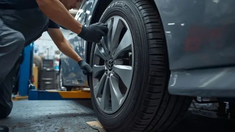 Toyota Prius steering vibration diagnosis with tire and wheel inspection