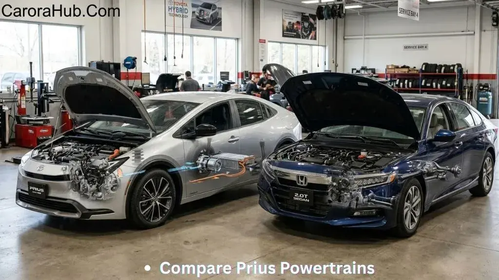 Toyota Prius hybrid drivetrain vs conventional drivetrain comparison