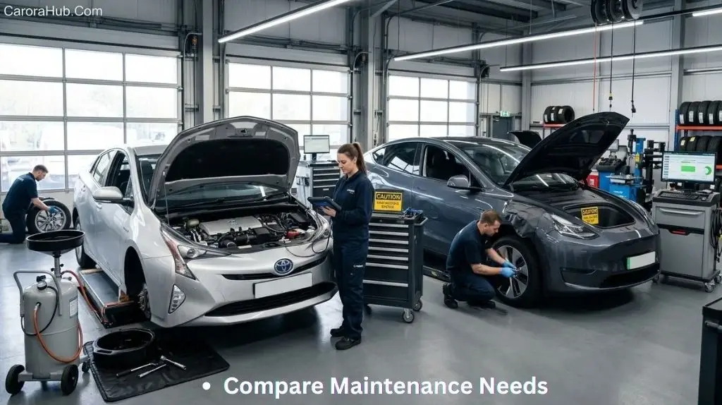 Toyota Prius hybrid vs fully electric car maintenance comparison