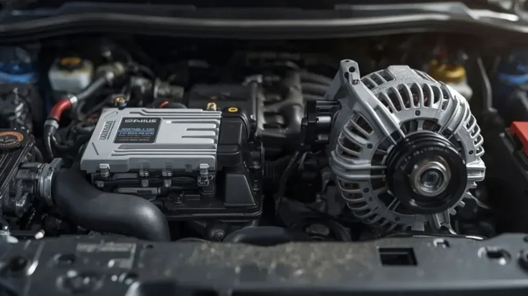 Toyota Prius inverter and regular car alternator comparison showing different electrical power systems
