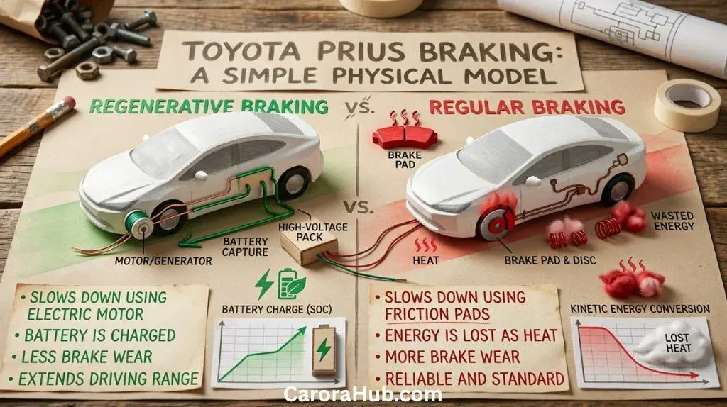Toyota Prius regenerative braking vs regular braking system comparison